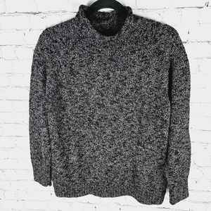 L.L. BEAN | cotton knit long sleeve mock neck sweater